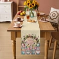 thumbnail image 3 of Table Runner - 48 Inch Long, Easter Gnomes Kitchen Dining Table Runner Dresser Scarves, Colorful Eggs Bunny Ears Flowers Leaves Branch Farmhouse Decor for Coffee Tables Wedding Party Banquet, 3 of 8
