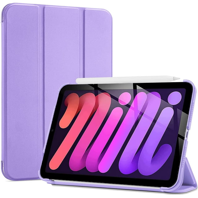 Case For iPad Mini 6 Case 6th Generation Stand Folio Mini Cover - Purple