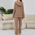 thumbnail image 4 of Gibobby Pijama mujer navidad Conjunto de pijamas y pijamas para mujer, pantalones de manga larga con capucha de Color sólido, pijamas cálidos de otoño e invierno(Marrón,M), 4 of 5