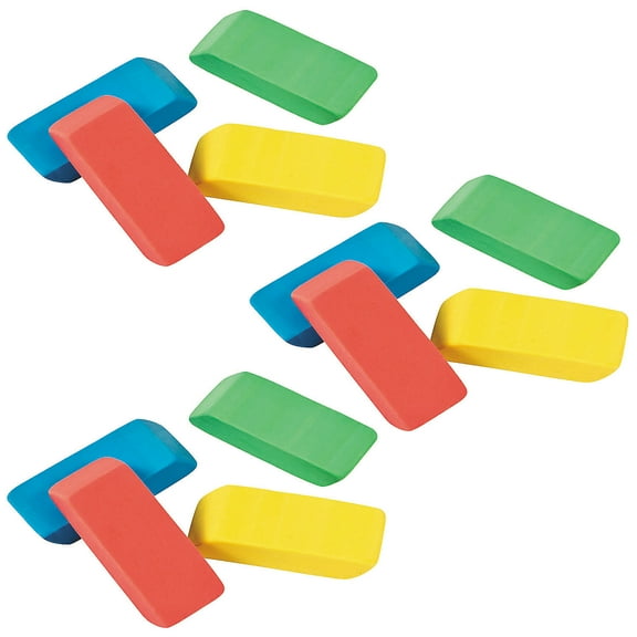 Fun Express Beveled Rainbow Erasers Bulk 144 Pc