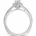 thumbnail image 2 of 14K White Gold Pear Halo Diamond Semi-Mount Engagement Ring (Size 7) Made In India -Jewelry By Sweet Pea, 2 of 10