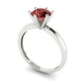 thumbnail image 2 of 1 ct Round Cut Natural Garnet Solitaire 14K White Gold Womens Engagement Ring, 2 of 5