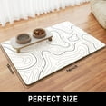thumbnail image 2 of Dog Food Mat, 16" x 24" Absorbent Dog Cat Bowl Mat for Food and Water, Cute Anti-Slip Rubber Pet Feeding Rug Protect Floors, Placemat for Feeding & Watering Supplies, White Line Art, 2 of 6