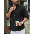 thumbnail image 5 of COOFANDY Sage Green Mens Dress Shirt Long Sleeve Button Up Shirts for Men Business Casual Shirts Black S, 5 of 5