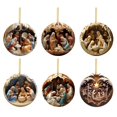 thumbnail image 2 of 2025 Christmas Nativity Scene Ornaments Religious Acrylic 2D Hanging Pendant The Birth of Jesus Christian Christmas Tree Decorations Xmas Holiday Memorial Keepsake Gift, 6PCS, 2 of 9