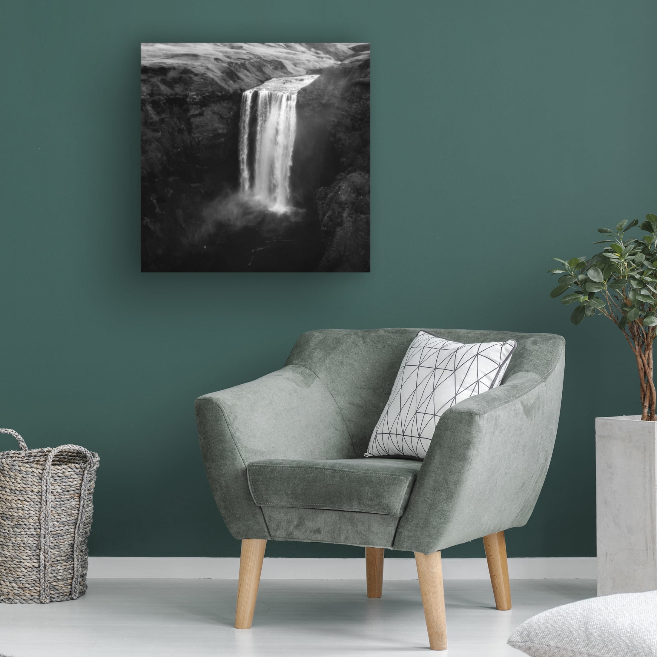 Canvas Wall Art - Daniel Gastager 'Skogafoss' Wall Art for Living Room, Bedroom, or Office Décor by Trademark Fine Art - 18 x 18 Inches