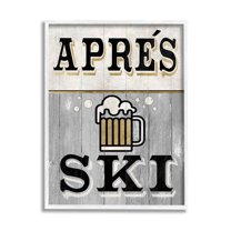Stupell Industries Apres Ski Beer Brew Graphic Art White Framed Art Print Wall Art, Design by Livi Finn