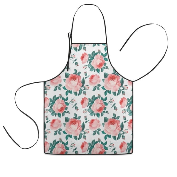 Pioneer Flower Floral Print Pattern Kids Aprons for Girls and Boys,Adjustable Neck Strap Toddler Aprons for Kids Cooking Baking