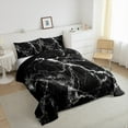 thumbnail image 3 of YST Black Marble Comforter Set, Queen Size, Modern Marble Texture, Artwork, Stone Pattern, Soft Microfiber, Duvet Insert, 3 of 5