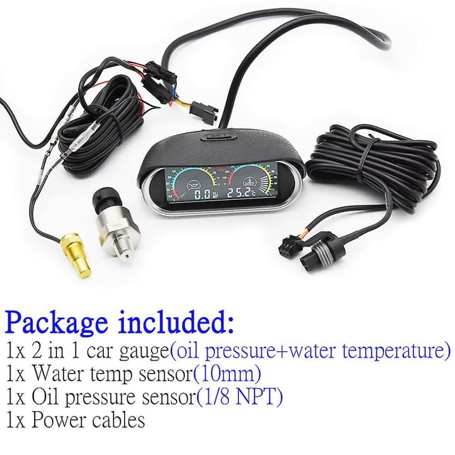 12v/24v 3 In 1 Car Oil Pressure Gauge Volt Meter Water Temp Gauge With Water Temperature Sensor For Car Truck Russia Warehouse