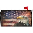 thumbnail image 2 of American Flag Welcome Magnetic Mailbox Cover, Firework Eagle Mailbox Wrap Decorative for Garden Yard Home 25.5x21 in, 2 of 6
