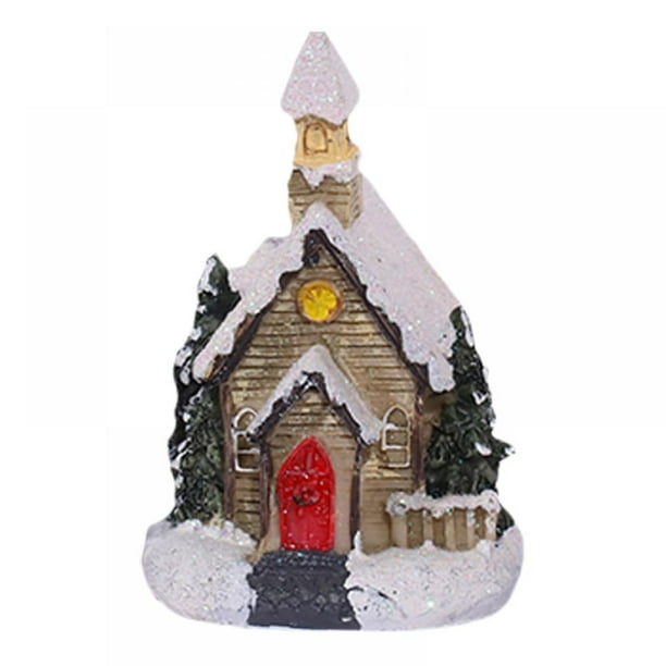 Christmas Village Set Lighted Xmas Village Houses with Figurines Small Christmas Town Scene
