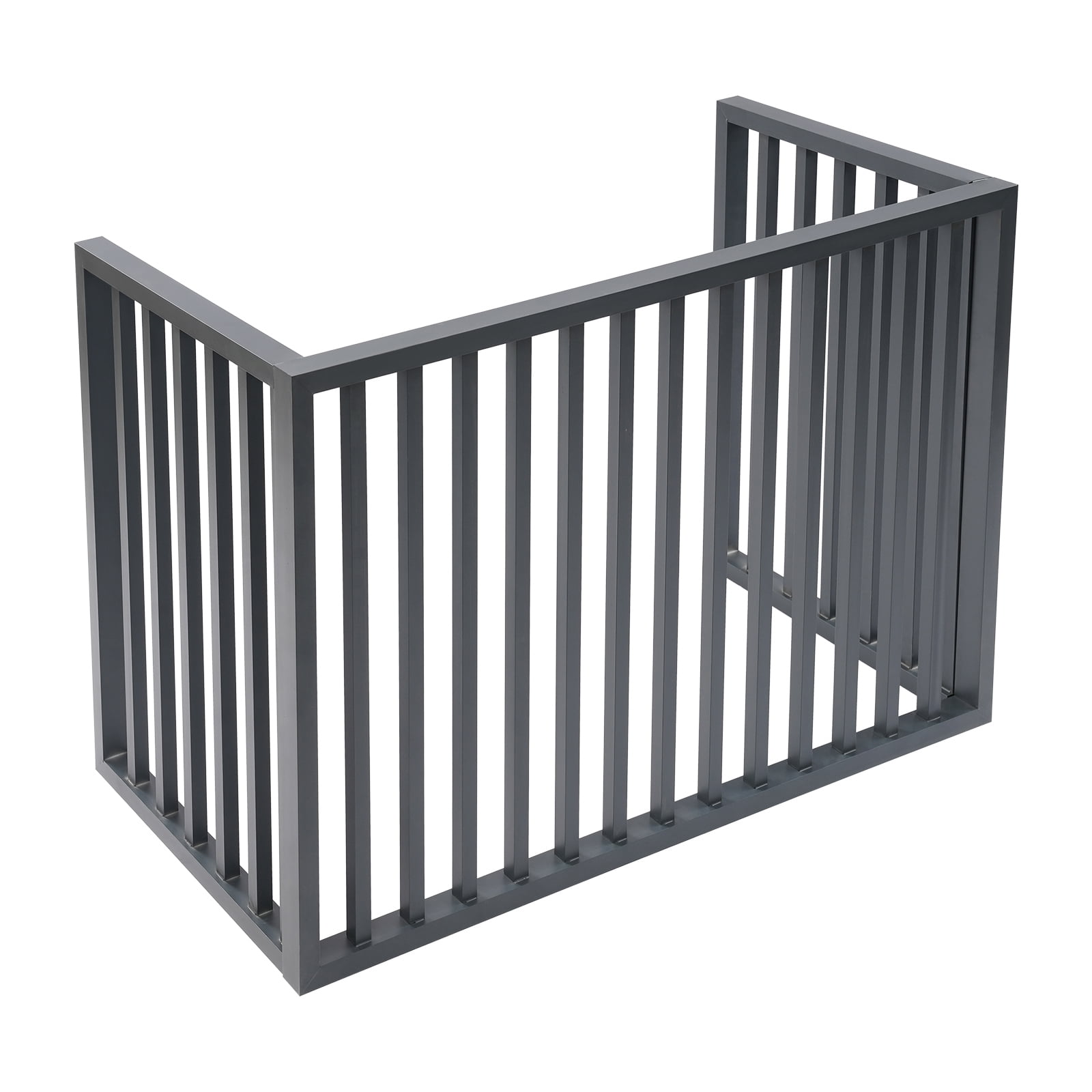 ToppiJoy 1.5P 3 Panels Air Conditioner Fence, Drill-Type Louvered Grille AC Unit Fence Outdoor, for Outdoor Trash Can, Dark Grey