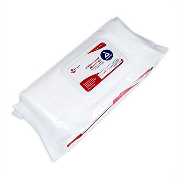 Dynarex Softpack Personal Wet Wipes 1319, 9 x 13 Inch Pack of 64, Unscented