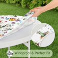 thumbnail image 5 of Pioneer Flower Floral Print Pattern Round Fitted Tablecloth with Elastic Edge,Dining Table Cover Waterproof,Outdoor Round Tablecloth for Camping,Dining,Indoor and Outdoor, 5 of 7