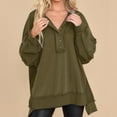 thumbnail image 3 of STETMN Oversized Sweatshirt for Women Casual Button Henley Neck Pullover Tops Fall Fashion Cozy Outfits, 3 of 7