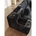 thumbnail image 6 of 150" U-Shaped 5-Piece Sectional Sofa Couch with 2 Ottomans in Black Plush Corduroy, Modern Living Room Furniture with Wireless Charging, USB Ports &amp; Bluetooth Speaker, 6 of 7
