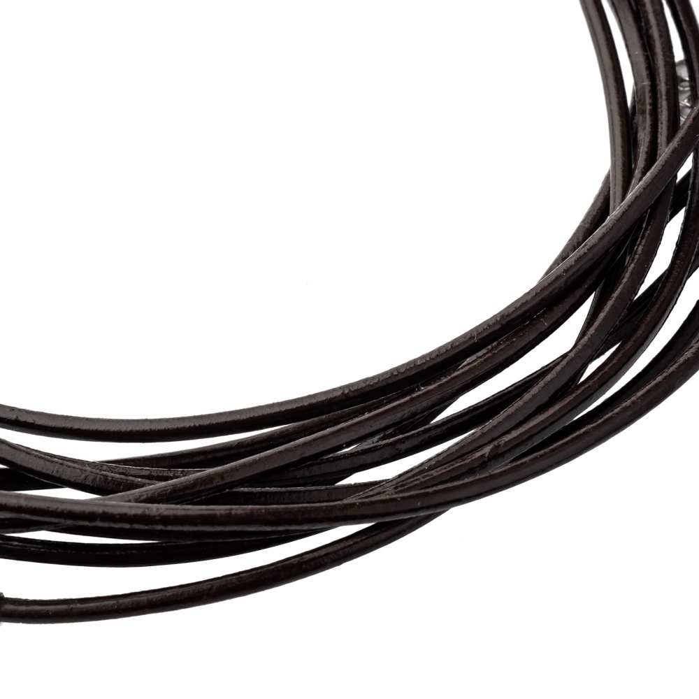 Leather Cord Necklace Making with Zinc Alloy Lobster Claw Clasps and Brass Findings Nickel Free Platinum Metal Color Coconut Brown 47~48cm