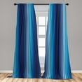thumbnail image 5 of Ambesonne Navy Curtains, Plaques in Blue Borders, Pair of 28"x63", Dark Blue and Pale Blue, 5 of 5