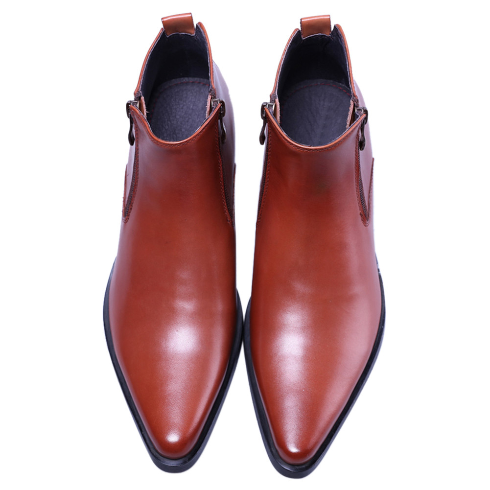 Santimon Men Formal Dress Shoes Genuine Leather Chukka Boots  display picture 3