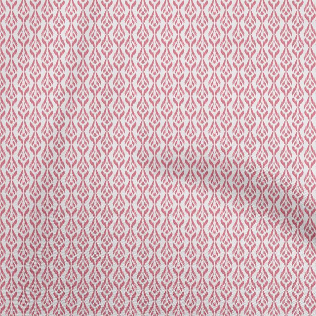 oneOone Cotton Poplin White Fabric Asian Ikat Craft Projects Decor Fabric Printed By The Yard 42 Inch Wide