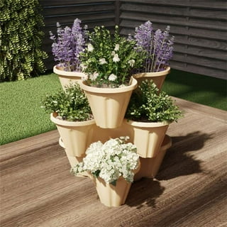 30-Qt STACK-A-POT Tiered Stackable Planter Pots BROWN Flowers Herbs St –  Tarlton Place