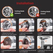 LINKChef Meat Grinder, 2 Adjustable Speed 2400W Max Electric Meat Grinders for Home use, Sausage Stuffer, ETL Approved(Black)