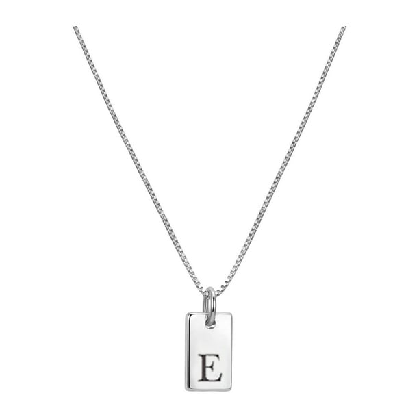 Collares iniciales para las mujeres chapado en plata Letra Collar delicado nombre de plata Collar etiqueta inicial Collares colgantes para las mujeres de moda joyería de plata