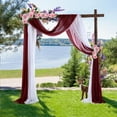 thumbnail image 3 of Chiffon Drapery Tulle Curtain Outdoor Wedding Arch Background Halloween Party Photo Photography, 3 of 21