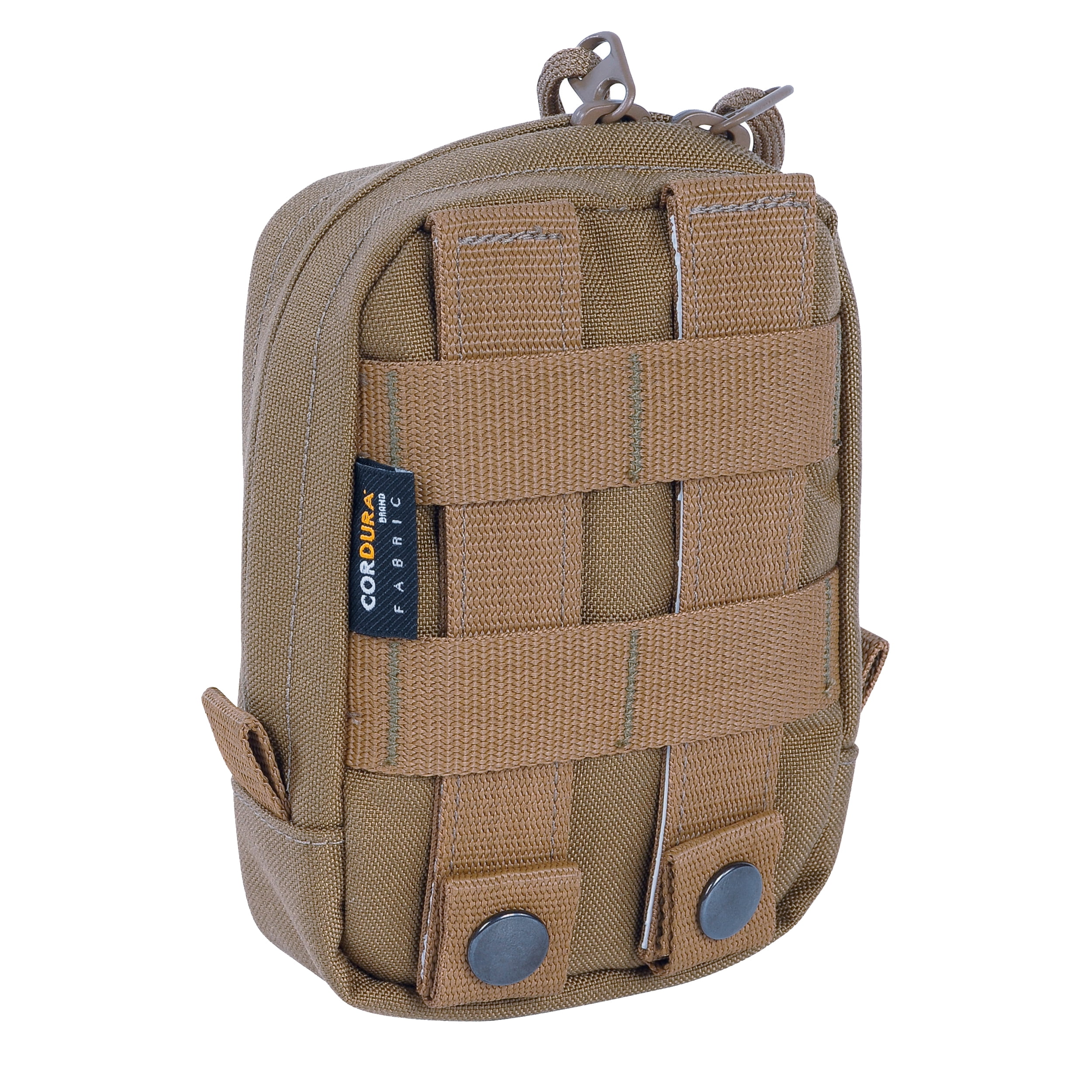 Tasmanian Tiger Tac Pouch 1 Vertical, Tactical MOLLE System Loops with YKK Zippers, Coyote