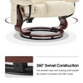 thumbnail image 5 of MCombo Swivel Recliners with Ottoman, Reclining TV Chairs with Vibration Massage, Faux Leather Ergonomic Lounge Chair for Living Room Bedroom 4832(Cream White), 5 of 9