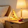 thumbnail image 4 of Christmas Hanging Night Light – Triangular LED Lamp with Tree, Santa & Snowman Pattern, Warm White Glow, Battery Operated Desktop Decor for Xmas Home, 4 of 5