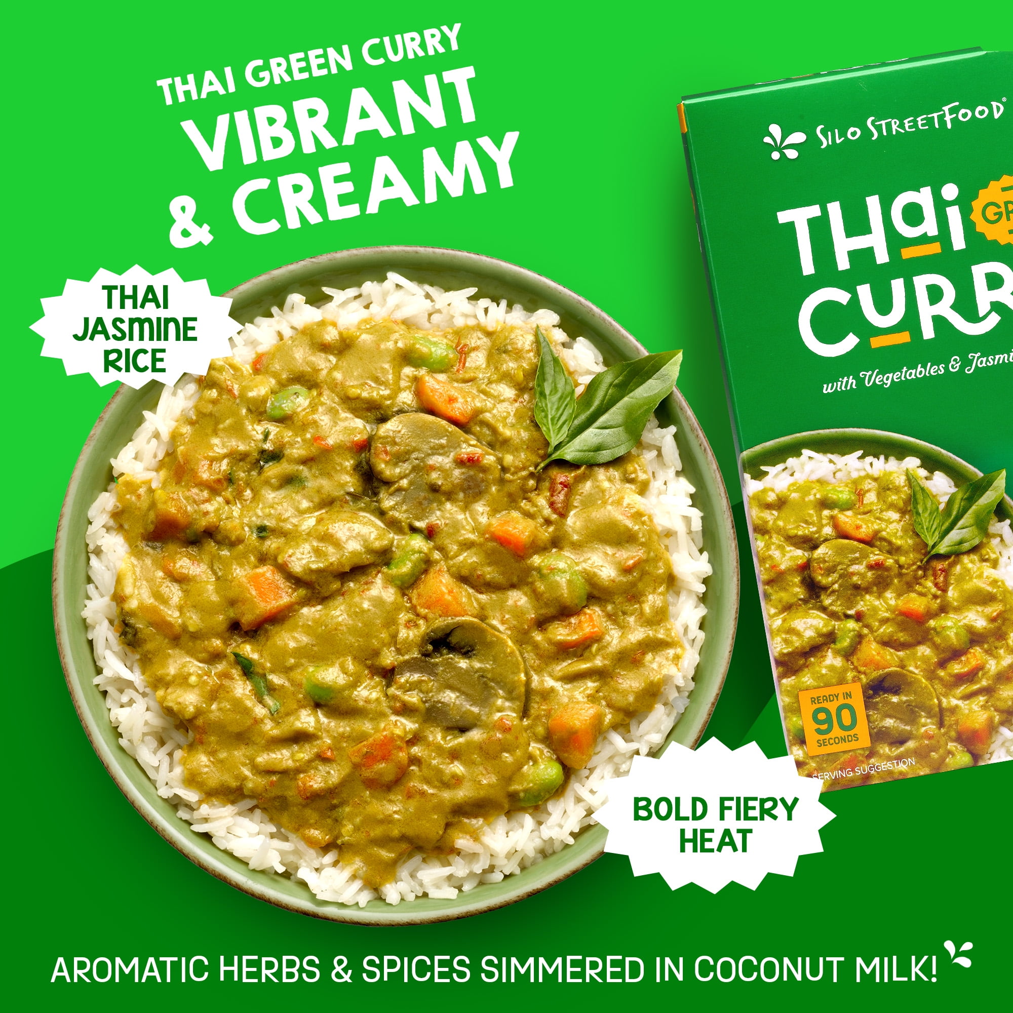 Silo StreetFood Thai Curries with Vegetables and Jasmine Rice, Variety Pack