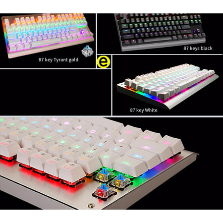 MUXUAN Multi-color Rainbow Illuminated LED No Backlight USB Multimedia PC Gaming Keyboard