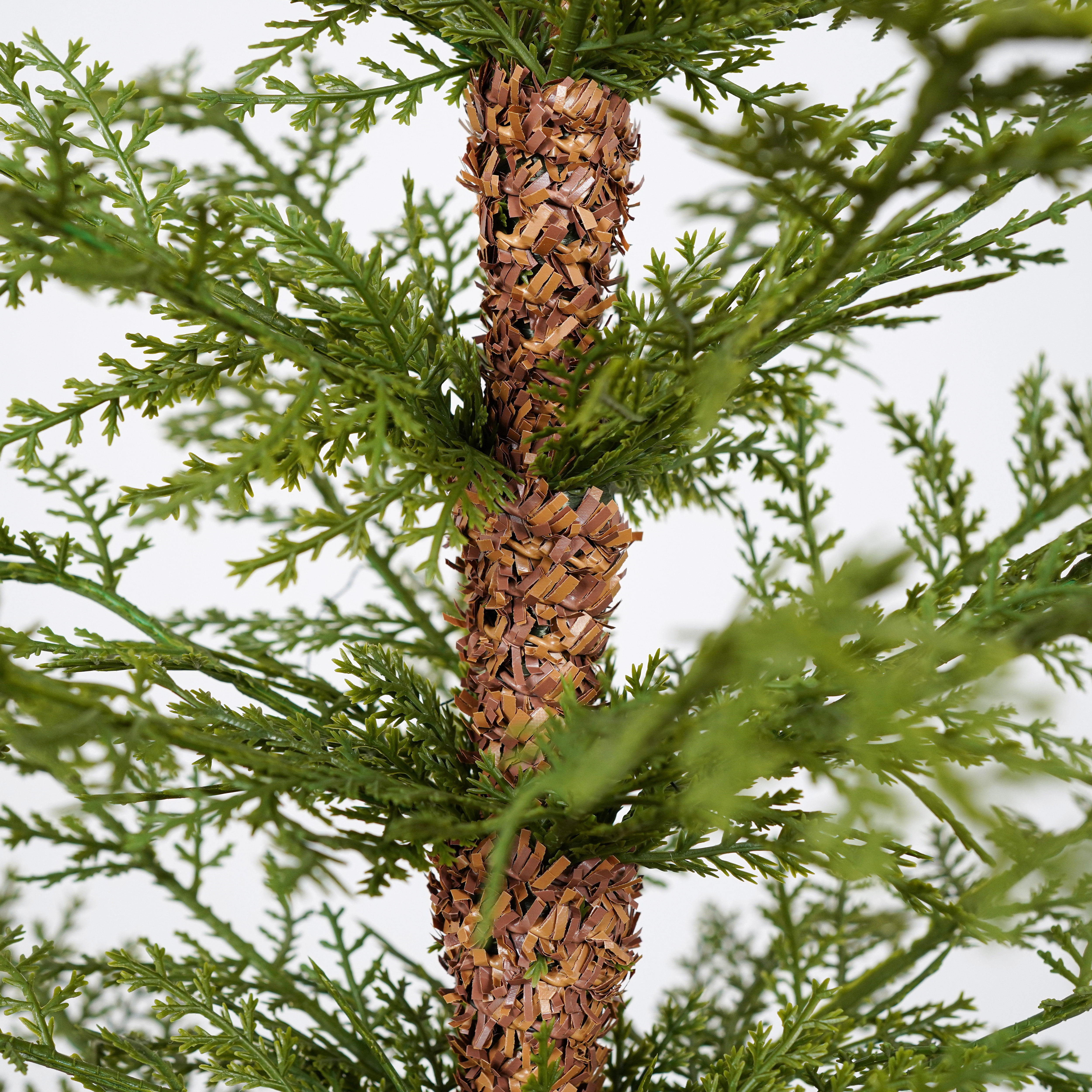 Set of 2 4ft Prelit PE Christmas Trees with Gold Pots Tabletop Mantel Doorway Holiday Decor