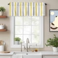 thumbnail image 2 of Minimalist Yellow Grey White Striped Valances for Windows,Kitchen Valance Rod Pocket Short Curtain, Abstract Geometric Line Valance Curtain Window Valances for Bedroom Bathroom Living Room 42x12in, 2 of 9
