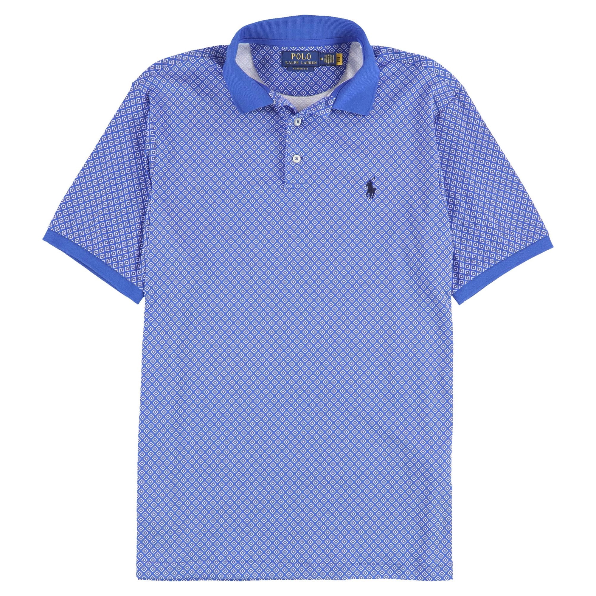 POLO Ralph Lauren Mens Color Block Polo Shirt (Large, Red/White 
