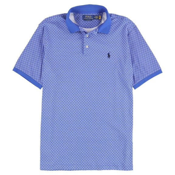 Ralph Lauren Mens Striped Polo Shirt, Blue, X-Small