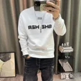 thumbnail image 3 of Sudaderas para hombre sin capucha cuello redondo negro ropa de hombre top jersey estampado de letras cuello redondo novedad y alta calidad suelta, 3 of 5