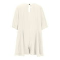 thumbnail image 4 of Lovzfmll Womens Summer Dresses, Womens 2024 Summer Breathable Casual Mini Dress Flowy Lightweight Leisure Loose Comfortable Round Neck Sports Solid Color Jumpsuit Dress Beige XL, 4 of 6