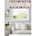 thumbnail image 6 of Curtain Valance for Windows, Independence Day USA Flag Star Kitchen Valances Rod Pocket Short Curtains, Red Blue Stars Wood Board Window Valance for Bedroom Bathroom Living room 42x12in, 6 of 9