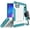 White/Turquoise, variant on Case with Clip for iPhone 11 Pro, Tri-Shield [Military Grade] Rugged Cover with Metal Kickstand [Includes Wrist Strap Lanyard + Belt Hip Holster] for Apple iPhone 11 Pro (2019, 5.8" Model)