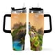 thumbnail image 2 of Minecraft Vaso aislado de acero inoxidable con asa, diseño temático, regalo para familia, amigos y fans; incluye pajita y encaja en el portavasos estándar, 40 oz, 2 of 6