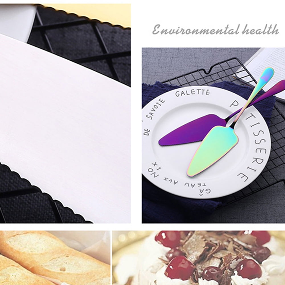 Stainless Serrated Edge Cake Spatula Pizza Shovel Cake Server Pie Cutter Tool SK