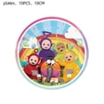 thumbnail image 3 of Teletubbies decoración de fiesta de cumpleaños para niños, vasos de papel, plato, tenedor, cuchillo, globo, mantel, bandera para pastel, colocación, suministros para niños, 3 of 4