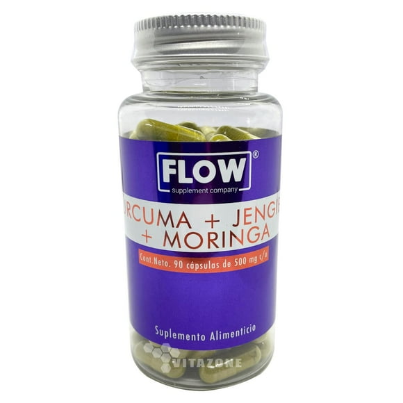 Cápsulas de Cúrcuma Jengibre Moringa 90 cápsulas GCE Health & Beauty Flow
