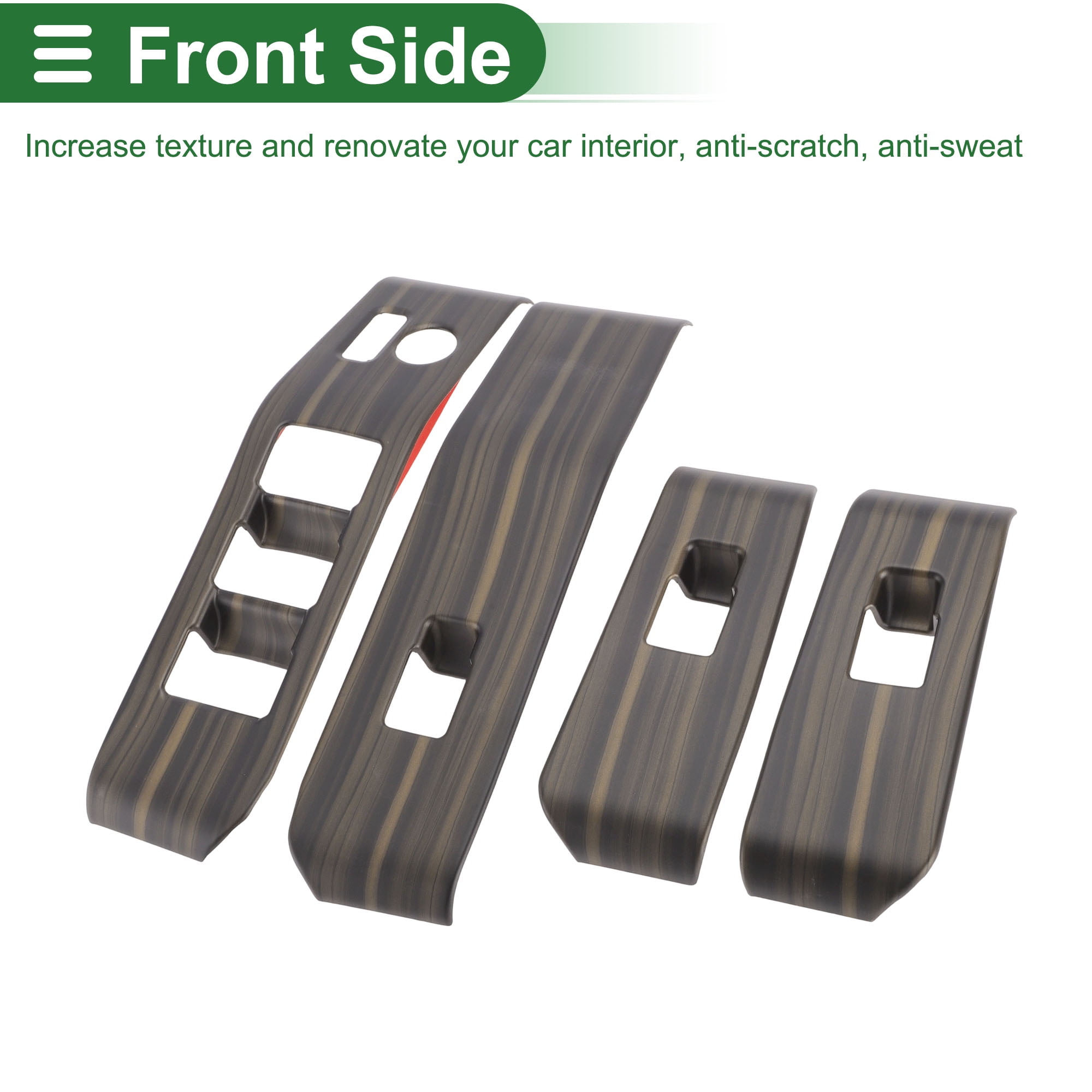 Unique Bargains Window Lift Switch Panel Trim Cover for Toyota Highlander 2020-2025 Front Rear Car Door Window Control Button Interior Accessories Peach Wood Grain