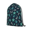 thumbnail image 2 of XMXT Waterproof Gym Bag, Green Christmas Stars Leaves Drawstring Backpack for Men, s, 2 of 8