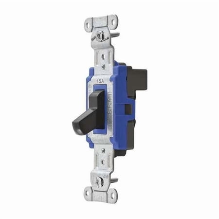 Hubbell Wiring Device-Kellems Wall Switch 1-Pole 120/277V 15A Black SNAP1201BK