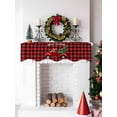 thumbnail image 5 of Red Truck Christmas Mantel Scarf Fireplace Decorations for Living Room, Xmas Tree Snowflake Plaid Fireplace Mantel Scarf Cover Runner for Halloween/Thanksgiving/Christmas Decor 70"x17", 5 of 6